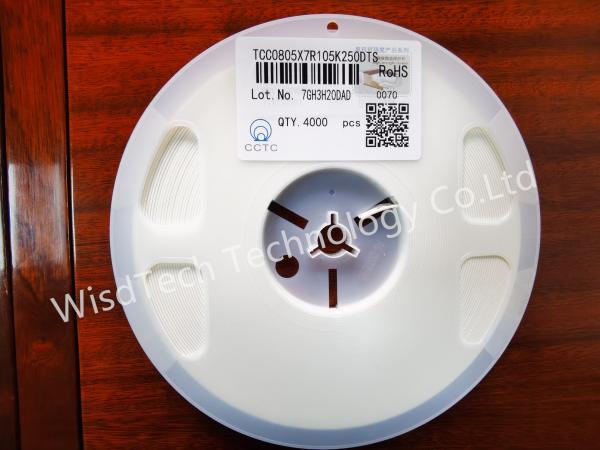 Capacitores cerâmicos TCC0805X7R104K101DT Capacitores cerâmicos de chip multicamadas CCTC 0805 X7R 104 Capacitor SMD de 100 V MLCC