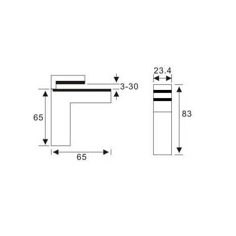 Adjustable Glass Holder YS-017S, Zinc Alloy,  for glass 3-30mm