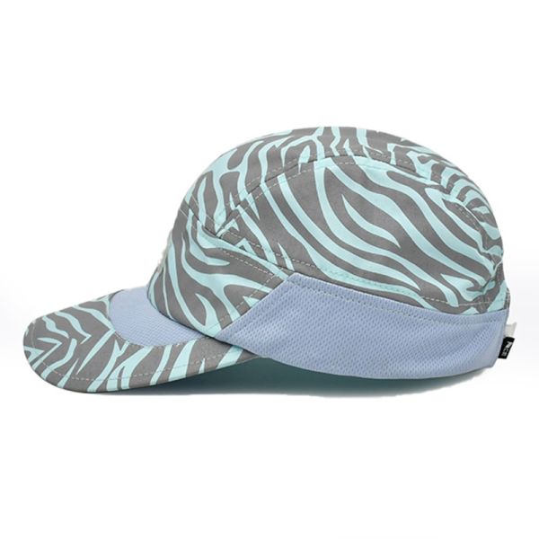 Outdoor Adjustable Baseball Sports Cap Lightweight Reflective Quick Dry 5 Panel Sports Hats with Buckle Back