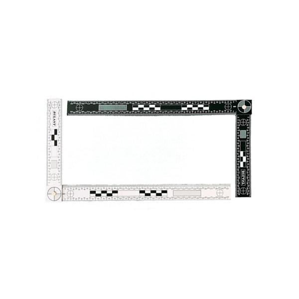 P127 30x15 cm two-sided black and white folding angle photographic evidence scale