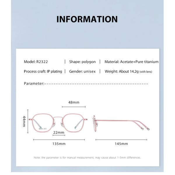 Облегченный OEM стекел титана ацетата для обеих людей и женщин