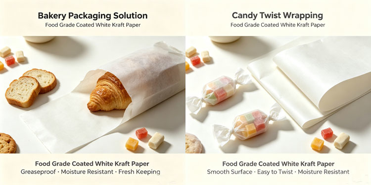 Hygienic Food Wrapping Papers, 45g White MG Paper + 9g PE
