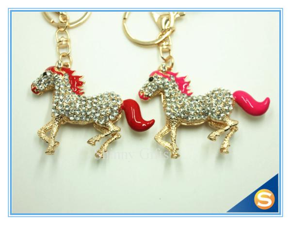 High Quality Sparkling Running Horse Keychain Crystal Rhinestone Purse Pendant Handbag Charm Exquisite Small Gifts