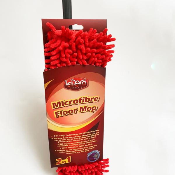 Double Sided Hardwood Floor Commercial Microfiber Mop Chenille Wet Dry Scraping Dust Tool
