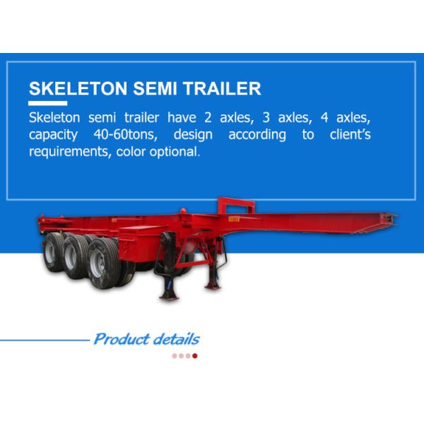 3 Axles 20FT 40FT Container Transport Chassis Skeleton Semi Trailer for 1X20FT Container