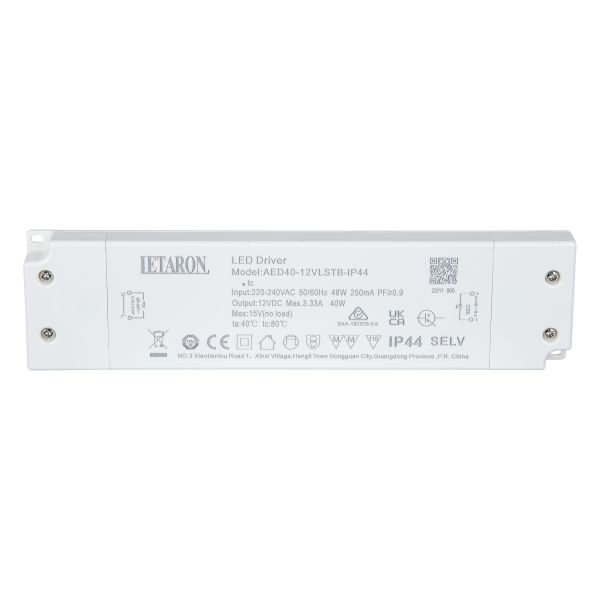 IP44 Waterproof Electronic Led Driver 12/24VDC 40W CE Certified