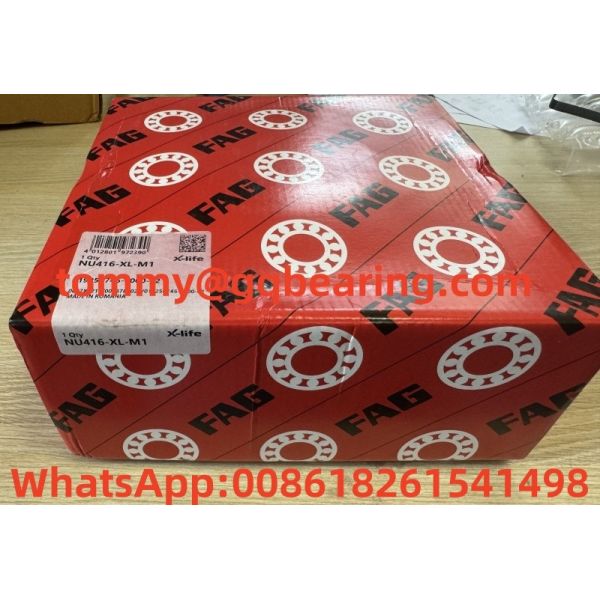 FAG NU416 NU416-XL-M1 Caixa de latão Rolamentos cilíndricos de rolos de 80 mm Furo de 200 mm Diâmetro exterior