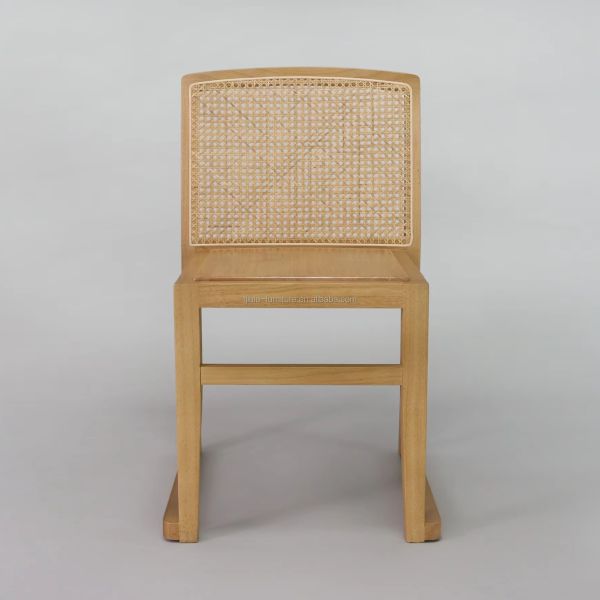 Solid Wood Dining Chairs U Stackable Rattan Backrest Furniture for Hotel Restaurant NO Folded Furniture Finish Nitrolacquer