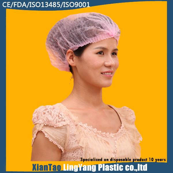12 gsm Disposable Nonwoven Blue 21 Double Elastic Mob Cap Clip Cap