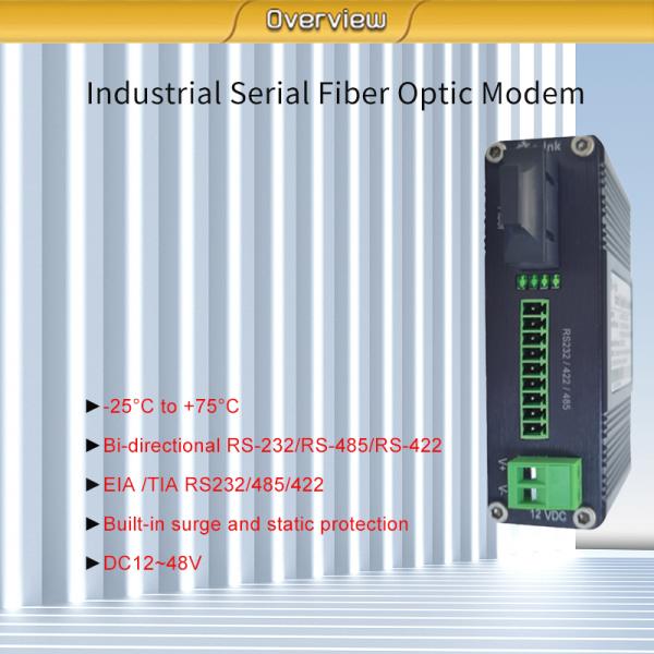 Industrial Serial RS232/RS485/RS422 Fiber Optic Modem