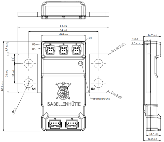 DC current measurement device Isabellenhuette IVT-S-500-U3-I-CAN2-12/24 for
