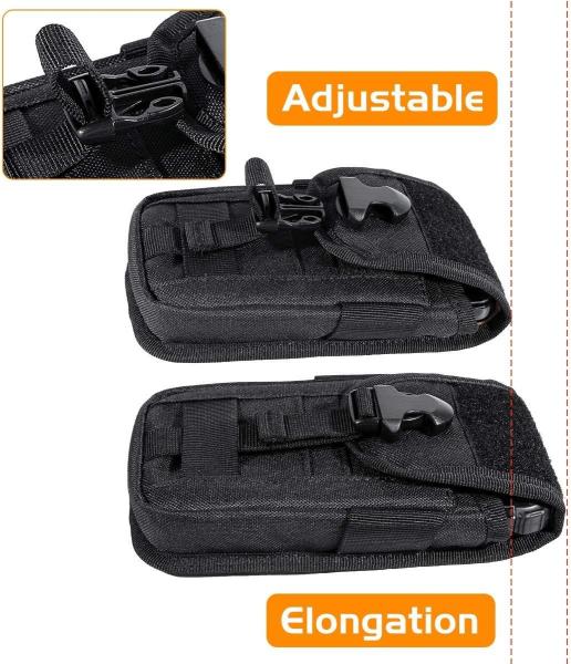 Tactical Cell Phone Holster Pouch, Tactical Smartphone Pouches Cellphone Case Molle Gadget Bag Molle Attachment Belt