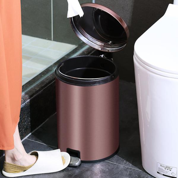 Steel and Pp Pedal Trash Can Bathroom Bin With Toilet Brush for Kitchen Recycling Storage for Household Items