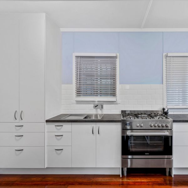 Plywood Modular Kitchen Cabinet White Matte Open Kitchen Cabinet