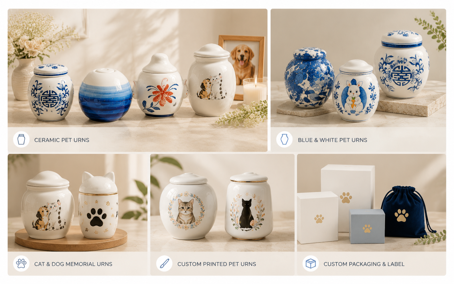 Custom Pet Urns Manufacturer OEM Ceramic Memorial Urns