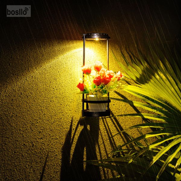 Outdoor Wall Decoration Made Easy with Black Solar Wall Lamps Working Time 8-10 Hours