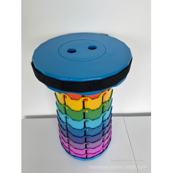 Modern Outdoor Plastic Folding Portable Collapsible Retractable Stool Thickened PP Material Camping Picnic Telescopic Chair