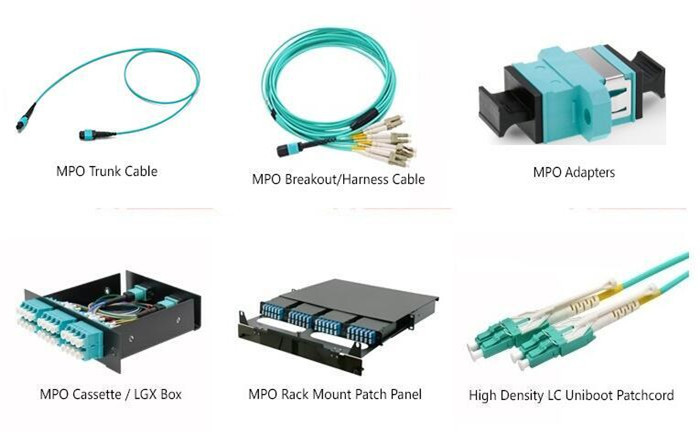 Multi ядри OM3 2.0mm MPO хобота 8 к кабелю проламывания LC
