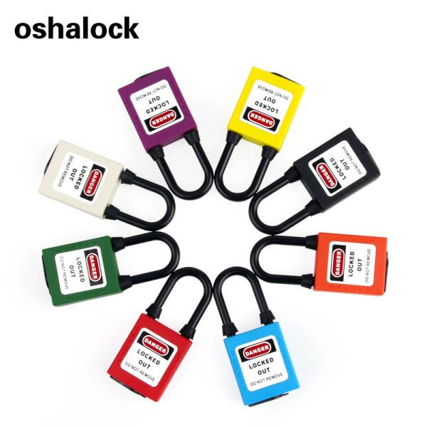 38MM white plastic body safety lockout Electrically insulated dust-proof security padlock with keyed alike