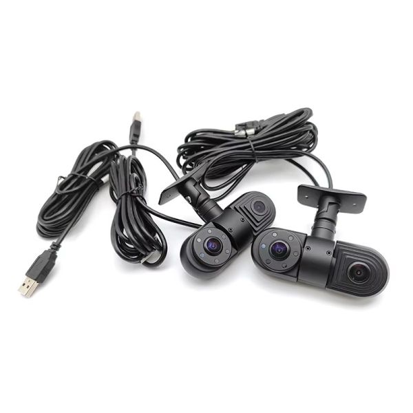 Автобус Двойной широкоугольный объектив 2CH 1080P HD внутри передней автомобильной камеры с датчиком CMOS / CCD