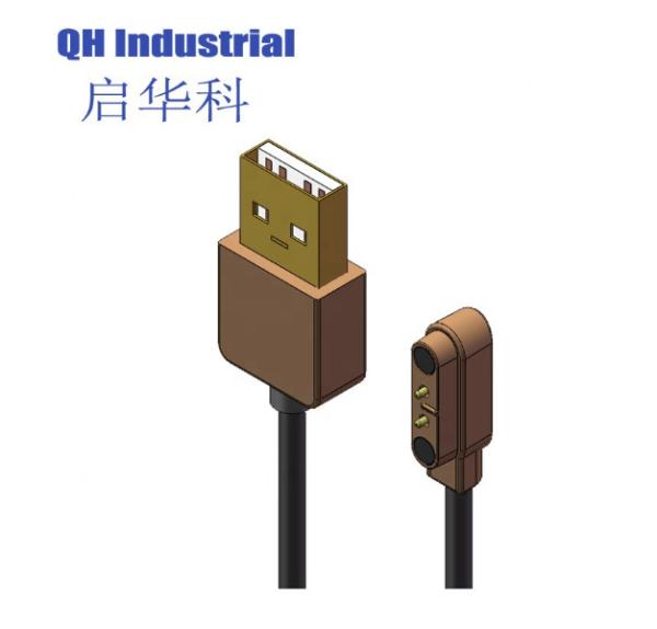 Magnetic Connector Smart Watch Magnet Pogo Pin Charger Cable Fast Charging 2 Pin 4.0mm 12V IP67 Usb Printer Cable