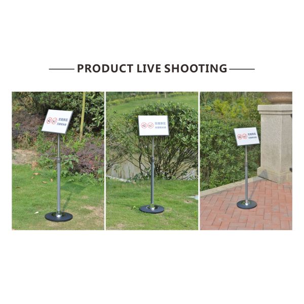 1170X280mm Metal Poster Display Stand Adjustable Pedestal For Supermarket
