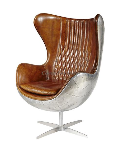 Brown Authentic Leather Office Desk Chair Durable Vintage Industrial Style Furniture