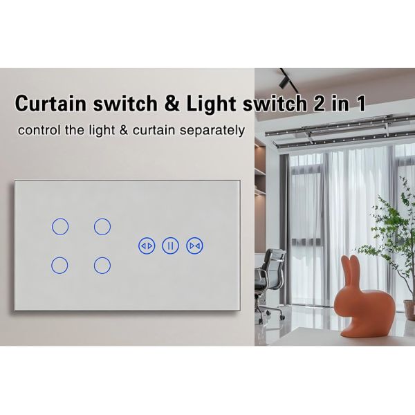 EU Standard Wi-Fi Smart Home Switch and Curtain Controller with Timer Function  Compliance for Seamless Automation