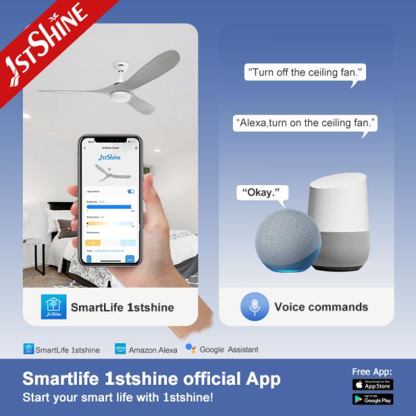 Ventilateur de plafond décoratif 1stshine avec lumière LED et contrôle Wi-Fi intelligent