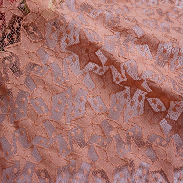 2017 Hot Sale Pink Hollow-out the Five-Star Flower Fall-Plate Stitch  Lace  Fabrics