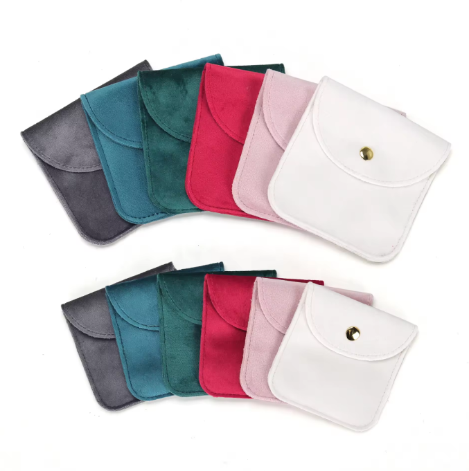 Microfiber Suede Jewelry Bags Pouch Velvet Velvet Envelope Bag For Earring Necklace Bracelet Ring