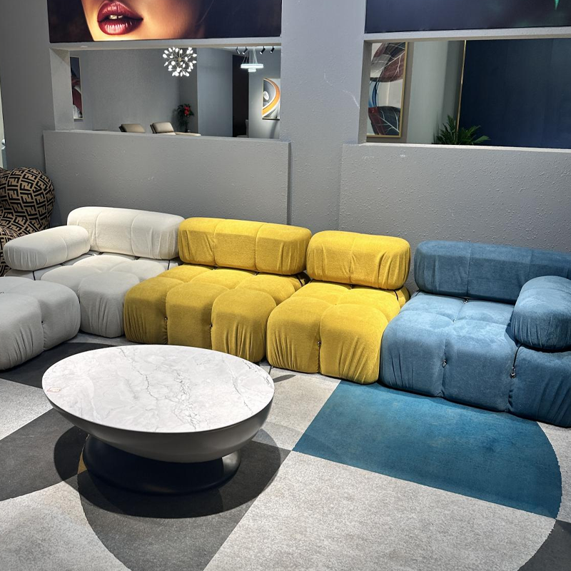 Modern Reclining Upholstered Eco-Friendly Vacuum Packing Fabric 35D Sponge Modular Sectional Sofa Set for Living Room