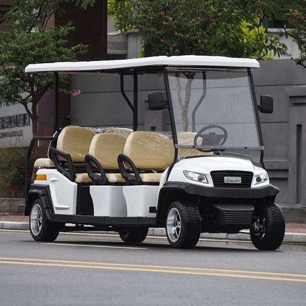Electric Golf Carts with 5KW AC Motor 48V 105Ah Lithium Battery and Intelligent Onboard Charger for 8 Passenger Capacity
