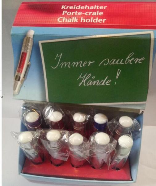 10 Pieces Of Color Box PDQ Package Pen Styple Aluminum Alloy Chalk Holder