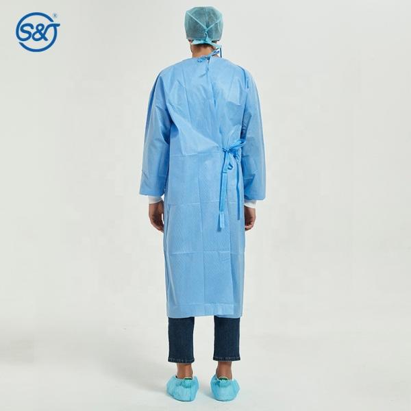 Disposable Reinforced Ultrasonic Sewing SMS Waterproof Uniform Long-sleeved Medical Clothing Non Woven Level 4 Surgical Gown CE