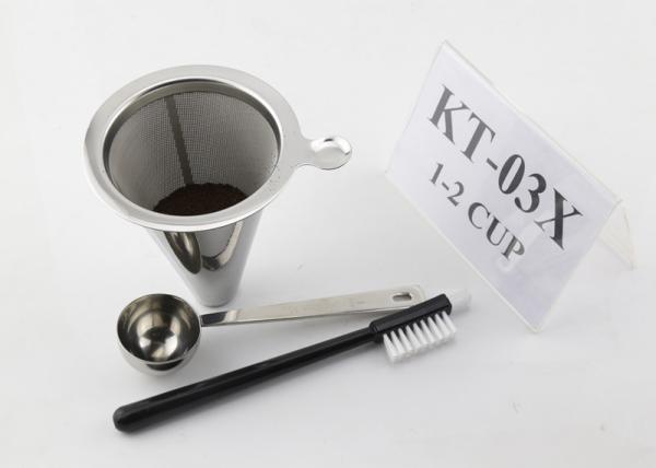 Stainless Steel Dripper 11cm Height , Pour Over Metal Filter For Christmas Gift