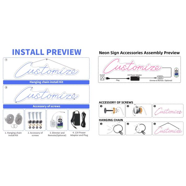 IP65 Waterproof 24V LED Neon Flex Light Logo Sign Custom Logo Multiple Color