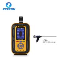 Analisador de biogás portátil com ecrã colorido Zetron PTM600-Bio no interior da pluma de gás para detectar uma fuga
