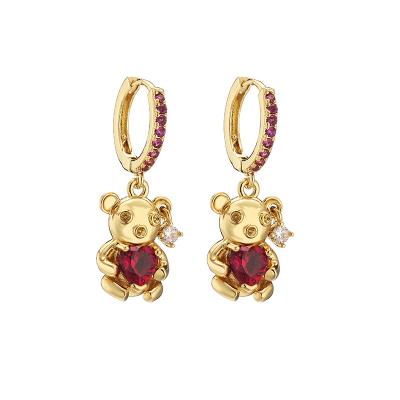 Pouco ODM do OEM de Sterling Silver Crystal Jewelry Diamond Crystal Earrings do urso