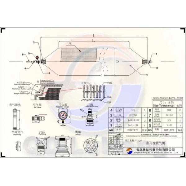 Customizable Marine Rubber Airbags For Ship Launching And Lifting