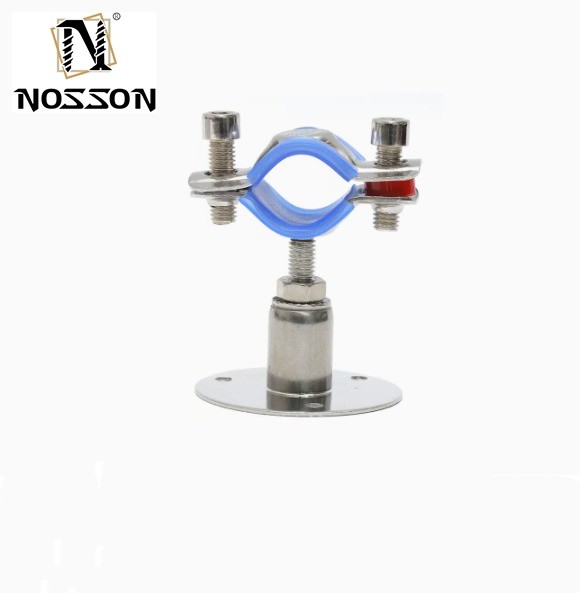 16-300mm Pipes Standard Stainless Steel Pipe Hangers with 2 Screws Ring and Rubber