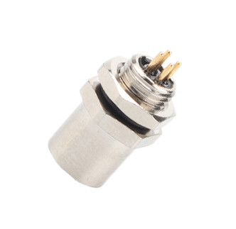 M5 Code A Female Connector 4Pin Panel Flange PCB Socket IP67