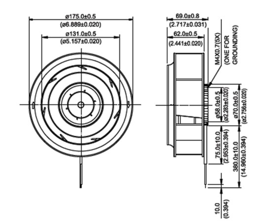 4000RPM 410CFM 24V DC Centrifugal Fan for electronic air cleaner