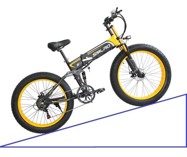 45km/H Fat Tyre Folding Electric Bike , 1000 Watt Folding Electric Bike