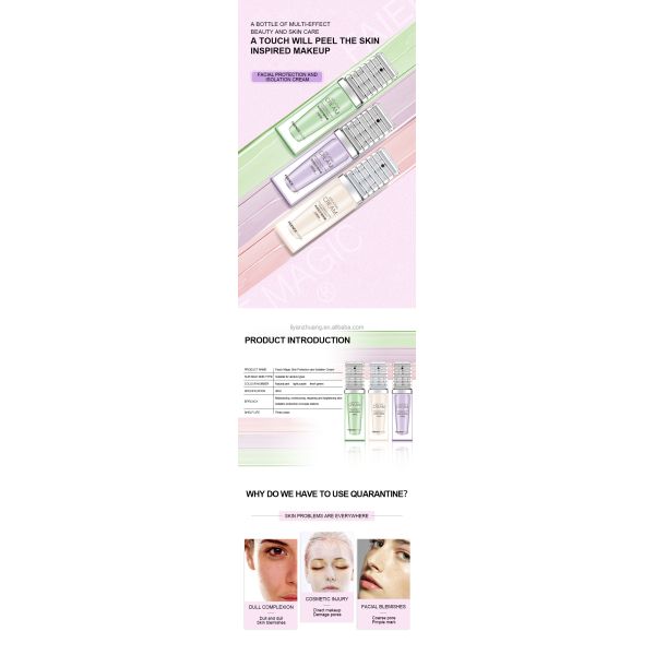 OEM Factory Custom Best Makeup Face Primer Moisturizing Sunscreen Cream for Dark Skin Tones Pore-Hiding Without Powder Sticking