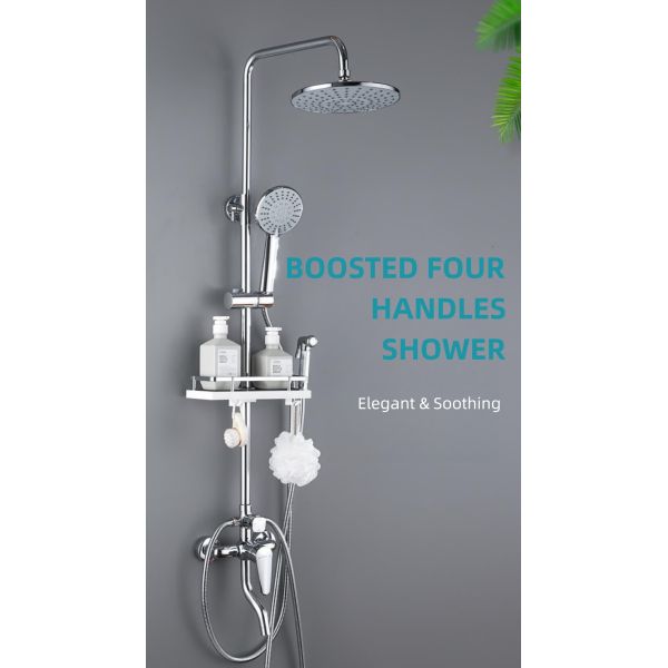 ISO All Copper Exposed Valve Showers Spray Gun Pressure Boosted Bathroom Faucet