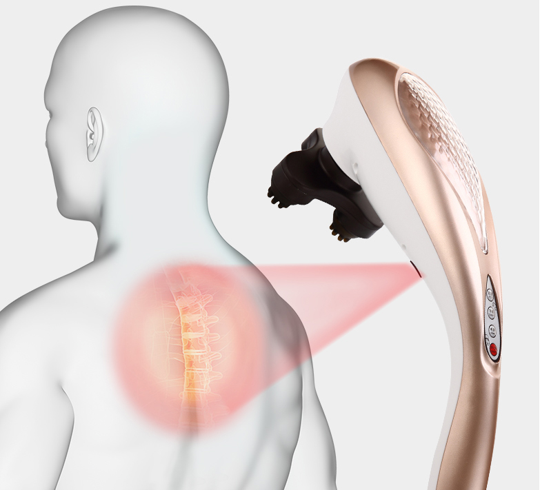 Classical Red Light Electric Body Massager , Shiatsu ABS Cover Hand Massage Machine