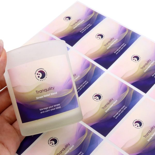 Customized Waterproof Logo Stickers for Perfume Candle Cake Box Packaging Hot Stamping Seal Labels