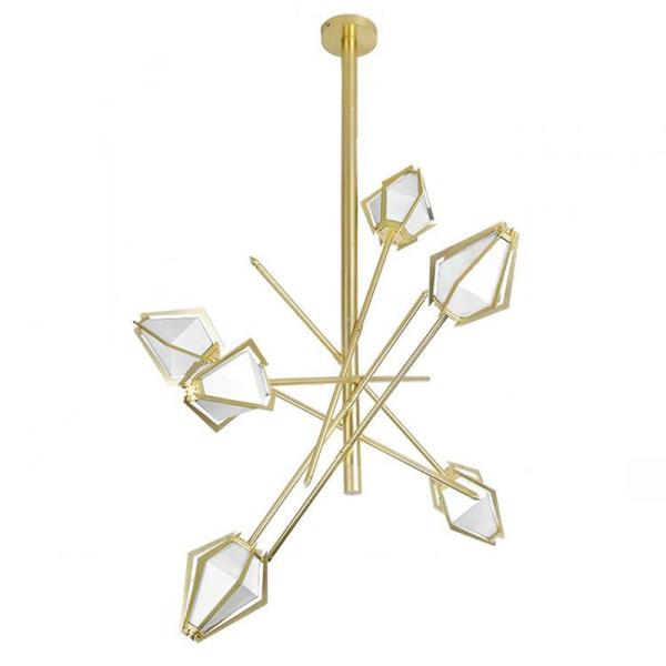 Diamond Chandelier Emerald Green And Milky White Glass Shade Harlow Chandelier(WH-MI-370)