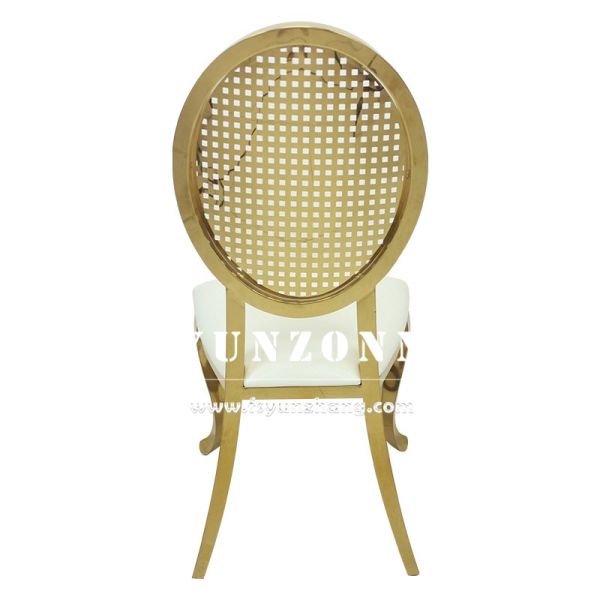 Stacking Design Luxury Gold Stainless Steel Dining Chair for Wedding Events Party Hall Rental